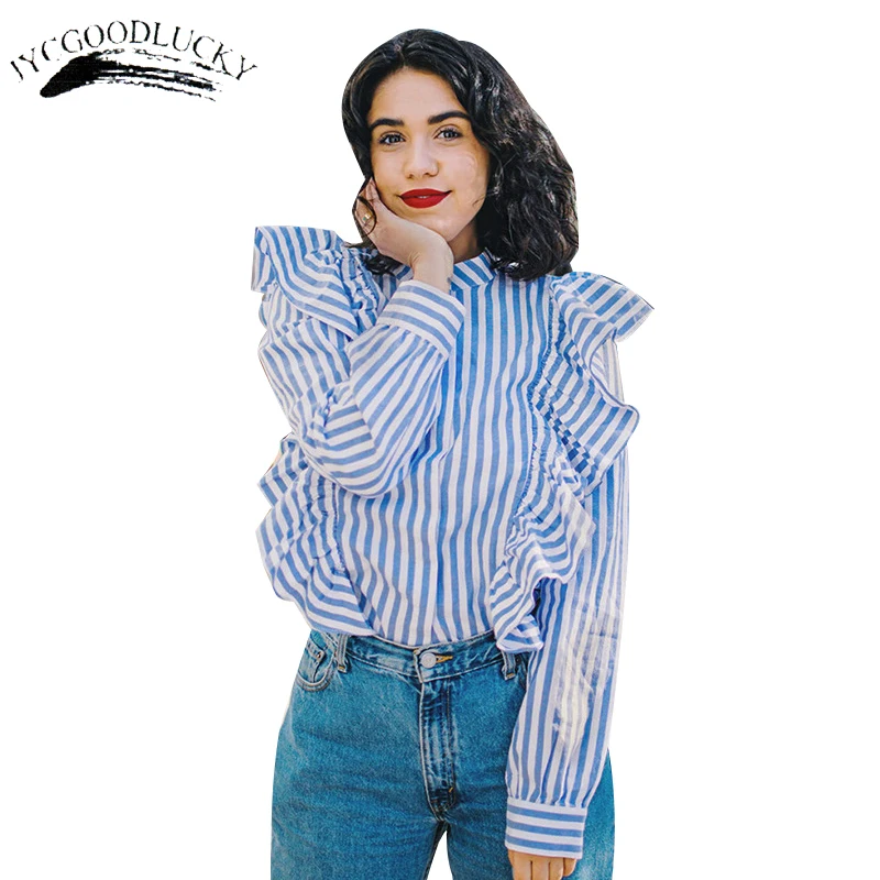 Fashion Ruffles Shirts Striped Vintage Blouses Women Long Sleeve Autumn Tops Female 2017 New Arrival Blouse Shirts Unique Top
Fashion Ruffles Shirts Striped Vintage Blouses Women Long Sleeve Autumn Tops Female 2017 New Arrival Blouse Shirts Unique Top