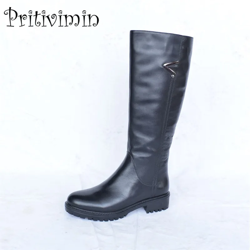 2018 Ladies cow leather bottes femmes winter women warm real fur lined handmade shoe girl thick heel riding boots PritiviminFN33
2018 Ladies cow leather bottes femmes winter women warm real fur lined handmade shoe girl thick heel riding boots PritiviminFN33