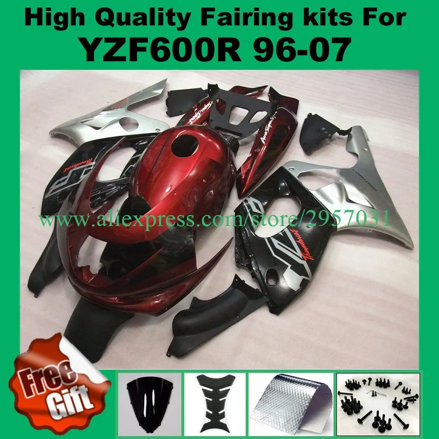 Free screws+gifts For YAMAHA YZF600R 96-07 Silver Black Red YZF 600R 600 96 97 98 99 00 01 02 03 04 05 06 07 Fairing
Free screws+gifts For YAMAHA YZF600R 96-07 Silver Black Red YZF 600R 600 96 97 98 99 00 01 02 03 04 05 06 07 Fairing