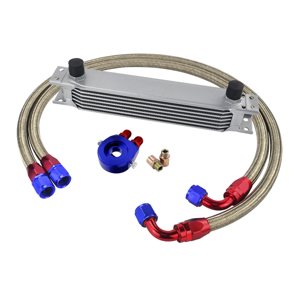 7 Rows Oil Cooler Kit AN10 Transmission Oil Cooler Kit + Oil Filter Adapter + Stainless Steel Braided Hose With PQY Sticker +Box
7 Rows Oil Cooler Kit AN10 Transmission Oil Cooler Kit + Oil Filter Adapter + Stainless Steel Braided Hose With PQY Sticker +Box