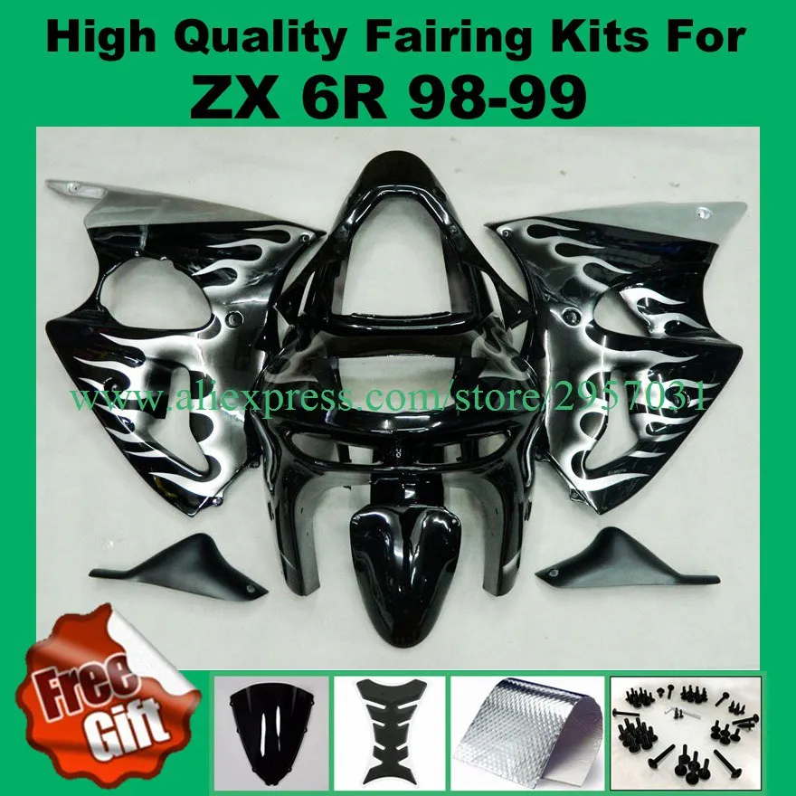 Free screws+gifts Motorcycle for KAWASAKI Ninja ZX-6R 98-99 ZX 6R 1998-1999 Black White Flame 98 99 ZX 6R 1998 1999 Fairing kits
Free screws+gifts Motorcycle for KAWASAKI Ninja ZX-6R 98-99 ZX 6R 1998-1999 Black White Flame 98 99 ZX 6R 1998 1999 Fairing kits