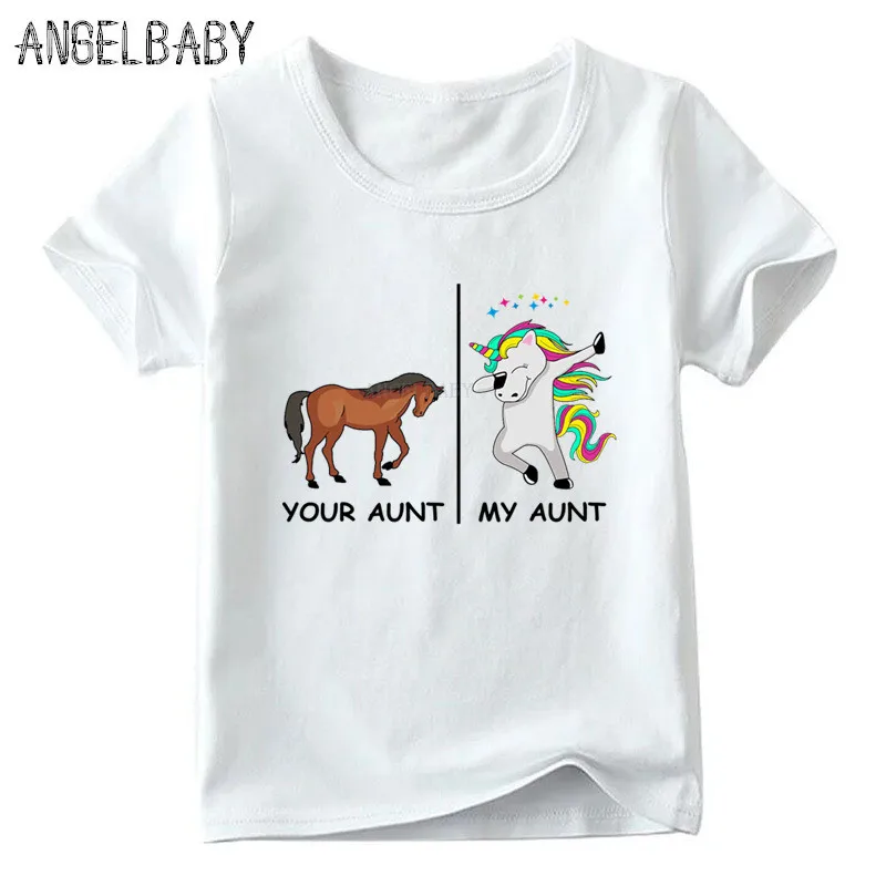 Kids Your Aunt Horse My Aunt Unicorn Cartoon Print T shirt Baby Boys/Girls Summer T-shirt Children Casual Funny Clothes,ooo5261
Kids Your Aunt Horse My Aunt Unicorn Cartoon Print T shirt Baby Boys/Girls Summer T-shirt Children Casual Funny Clothes,ooo5261