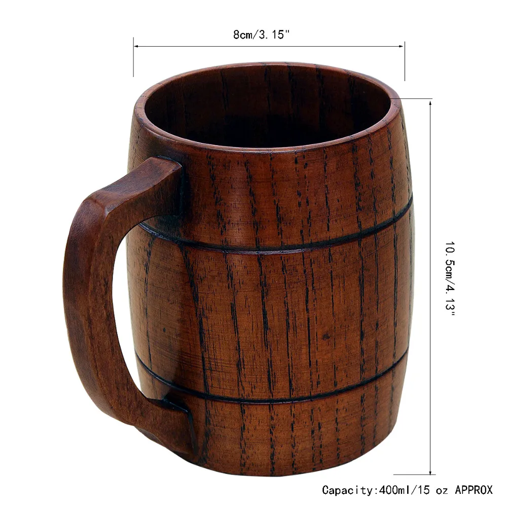 Visual Touch Handmade Solid Wood Beer Mug W/Handle Brown Water Stein Wooden Cups 350ml Creative Bar Decor
Visual Touch Handmade Solid Wood Beer Mug W/Handle Brown Water Stein Wooden Cups 350ml Creative Bar Decor