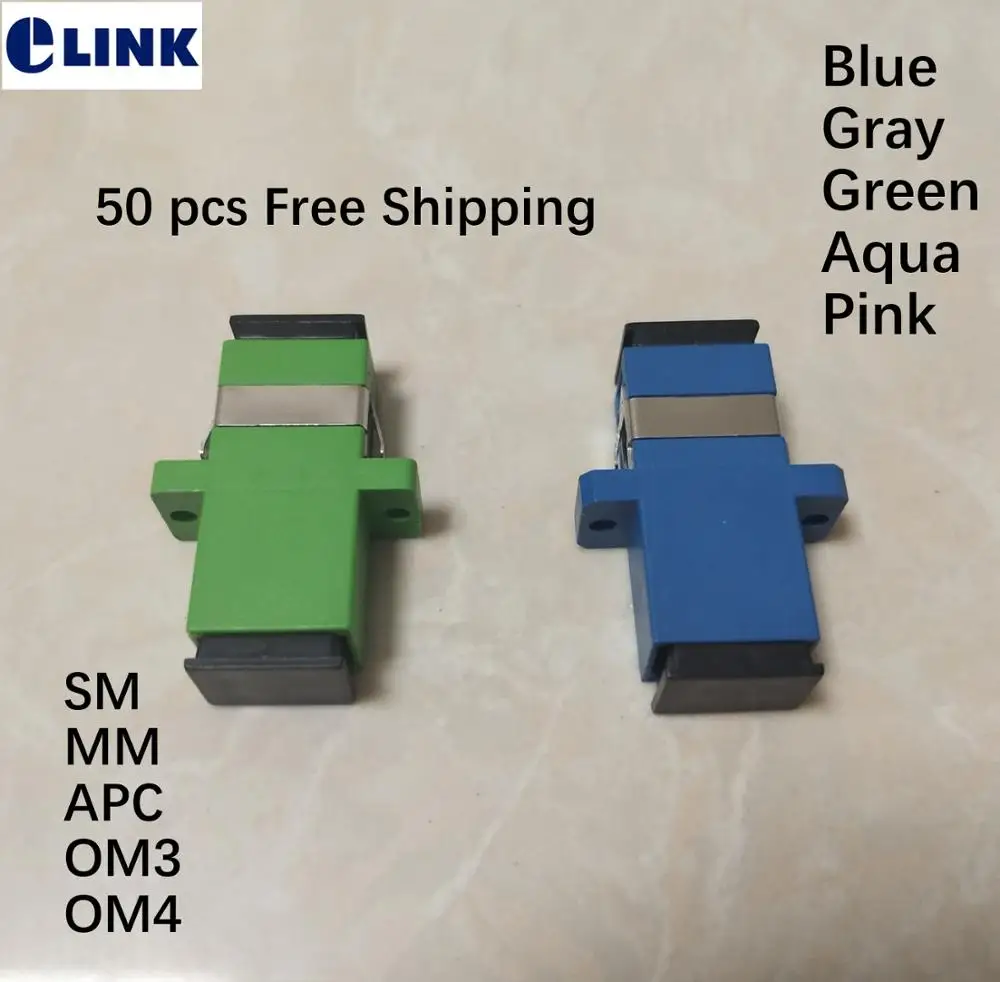 50pcs SC adapter fiber optic one body coupler simplex SM MM APC OM3 OM4 blue green gray aqua Pink connector free shipping IL<0.2
50pcs SC adapter fiber optic one body coupler simplex SM MM APC OM3 OM4 blue green gray aqua Pink connector free shipping IL<0.2