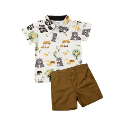 Gentleman 2019 Boy Clothes Kids Baby Boy Formal Suit Animal Tops Shirt+Shorts Pants 2pcs Summer Outfits Clothes
Gentleman 2019 Boy Clothes Kids Baby Boy Formal Suit Animal Tops Shirt+Shorts Pants 2pcs Summer Outfits Clothes