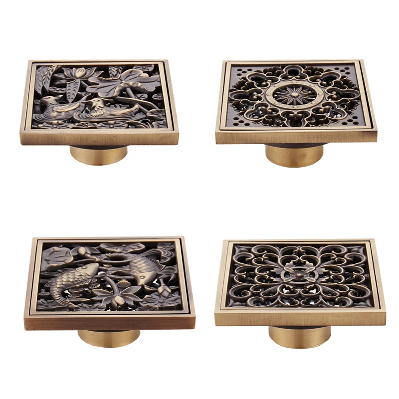 Antique Brass Floor Drain Shower Drain Square Kitchen Waste Drain Strainer Art Carved Euro Bathroom Deodorant Drain Waste Grate
Antique Brass Floor Drain Shower Drain Square Kitchen Waste Drain Strainer Art Carved Euro Bathroom Deodorant Drain Waste Grate