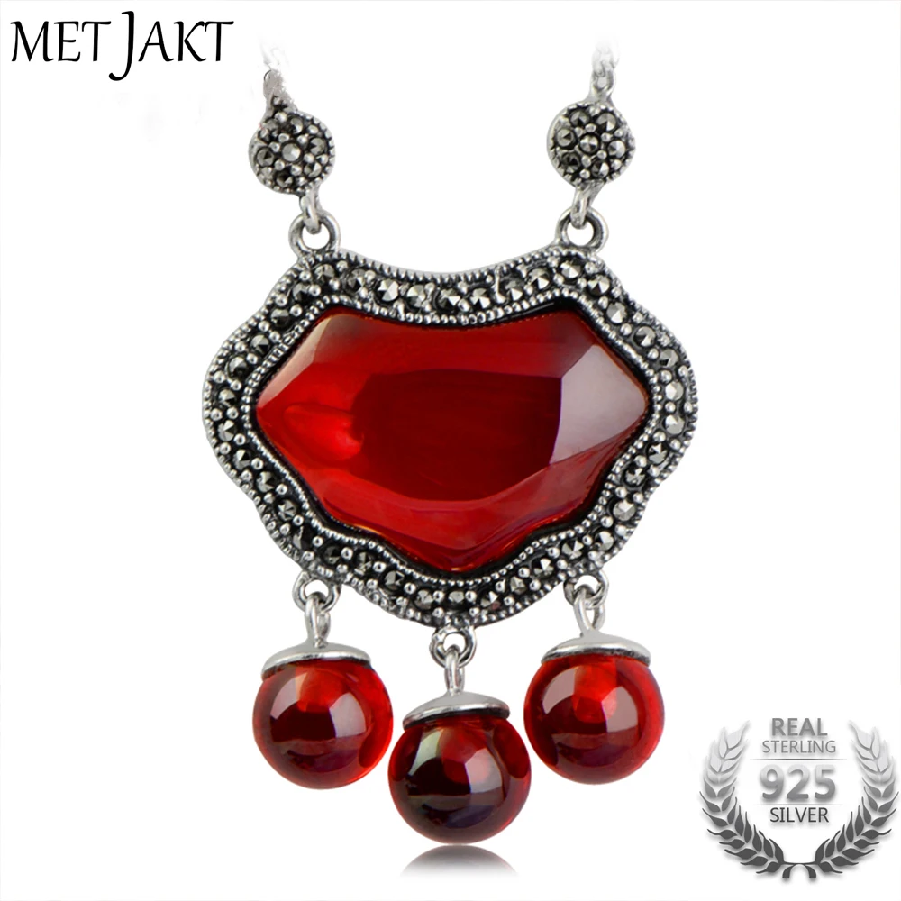 MetJakt Long Life Lock Garnet Pendant Insert Zircon 925 Sterling Silver Clavicular Chain Necklace Women Vintage Ethnic Jewelry
MetJakt Long Life Lock Garnet Pendant Insert Zircon 925 Sterling Silver Clavicular Chain Necklace Women Vintage Ethnic Jewelry