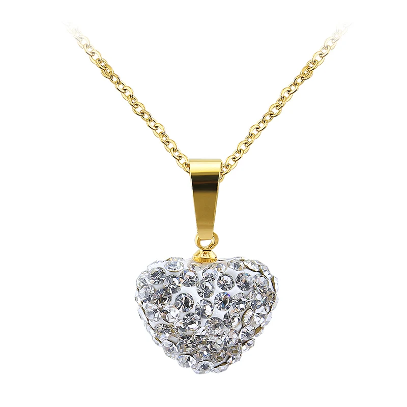 Heart Shaped Full Of Crystal Pendant Necklaces Gold Silver Color Stainless Steel Chain Fashion Charm Jewelry Necklaces
Heart Shaped Full Of Crystal Pendant Necklaces Gold Silver Color Stainless Steel Chain Fashion Charm Jewelry Necklaces