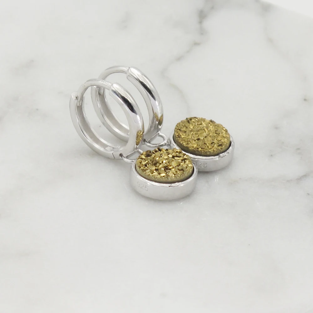 Newest Arrival Fashion Jewelry 925 Sterling Silver Round Stone Plated Gold Earrings For Women E001
Newest Arrival Fashion Jewelry 925 Sterling Silver Round Stone Plated Gold Earrings For Women E001
