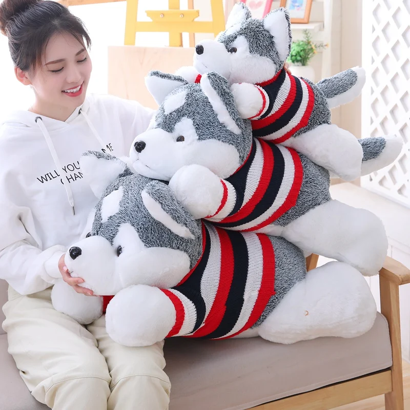 Big Size Dressed Husky Stuffed Doll Stripe Sweater Soft Husky Lying Plush PillowToy Grey Dog Animals Kids Birthday Gift
Big Size Dressed Husky Stuffed Doll Stripe Sweater Soft Husky Lying Plush PillowToy Grey Dog Animals Kids Birthday Gift