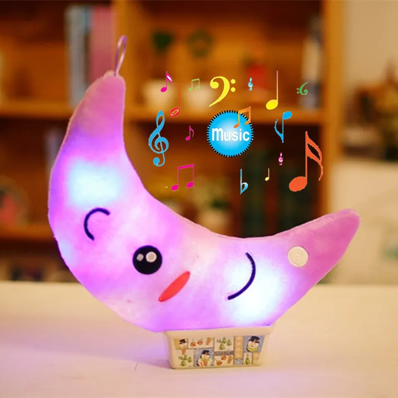 Miaoowa 35cm Colorful Luminous Moon Shape Plush Toys Glowing LED Light Music Pillow Soft Stuffed Lovely Kids Toy Birthday Gift
Miaoowa 35cm Colorful Luminous Moon Shape Plush Toys Glowing LED Light Music Pillow Soft Stuffed Lovely Kids Toy Birthday Gift