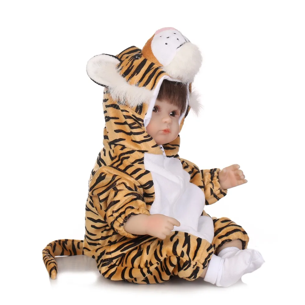 40cm Silicone Reborn Baby Doll tiger plush doll reborn Girls 18" Alive baby dolls bebe child bonecas | Игрушки и хобби