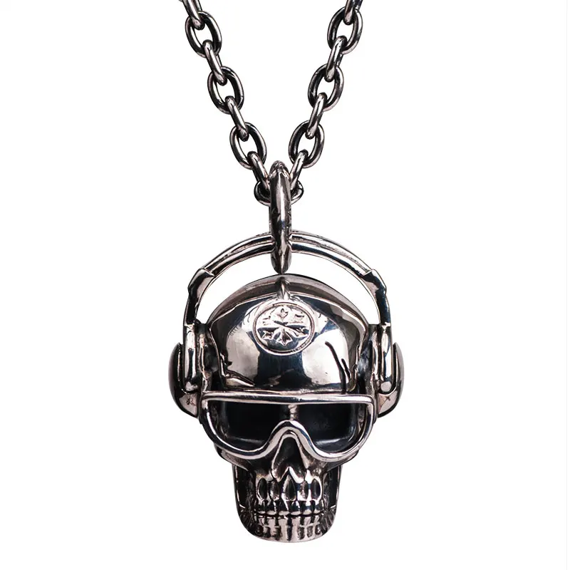 Skull headphones 925 sterling silver pendant Hip-hop necklace for Men High quality Jewllry
Skull headphones 925 sterling silver pendant Hip-hop necklace for Men High quality Jewllry