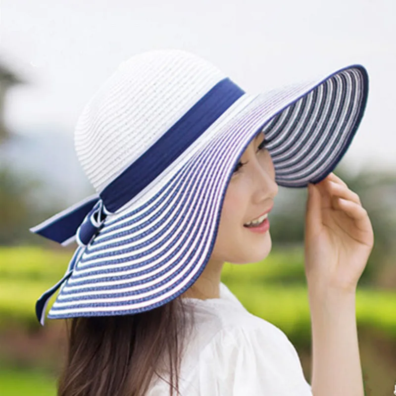 New Sunscreen Girl adult female Women summer straw hat stripes bow beach Big edge hat Repair high quality lm21
New Sunscreen Girl adult female Women summer straw hat stripes bow beach Big edge hat Repair high quality lm21