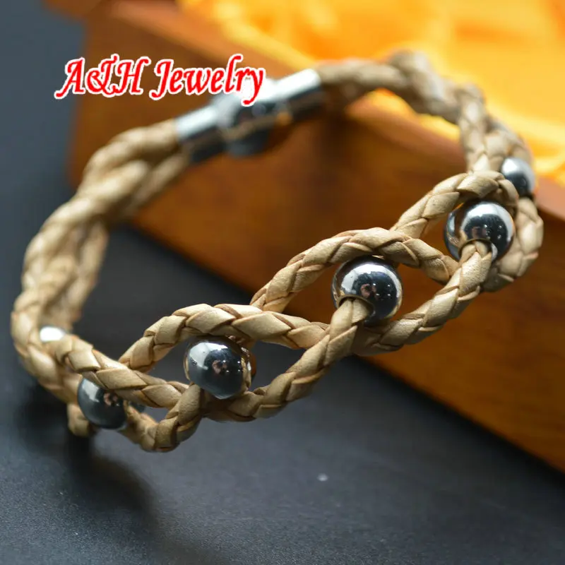 8pcs Brown and Yellow Leather Handmade Knit Bracelet Stainless Steel Magnet Clasp 8'' Men and Women Jewelry
8pcs Brown and Yellow Leather Handmade Knit Bracelet Stainless Steel Magnet Clasp 8'' Men and Women Jewelry