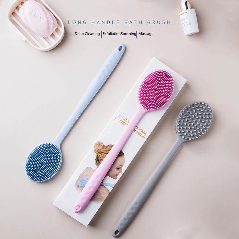 Long Silicone Bath Brush for Shower Back Message Body Brushes Skin Clean Tool Spa Scrubber with Handle Bathroom Accessories
Long Silicone Bath Brush for Shower Back Message Body Brushes Skin Clean Tool Spa Scrubber with Handle Bathroom Accessories
