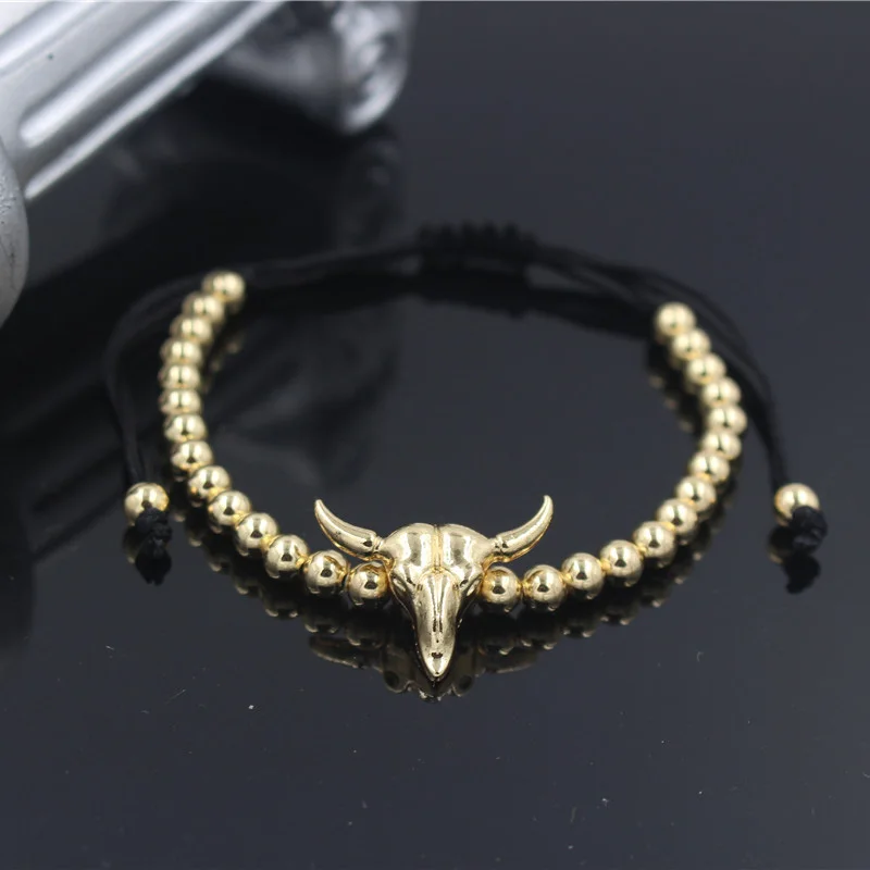 PINIYA Punk Gold Color Animal Goat Head Charm Bracelet Men's Gift 5MM Copper Beads Braiding Men Macrame Bracelet Jewelry
PINIYA Punk Gold Color Animal Goat Head Charm Bracelet Men's Gift 5MM Copper Beads Braiding Men Macrame Bracelet Jewelry