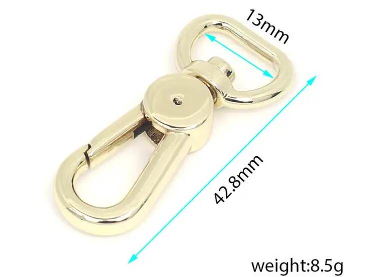 13mmx42.8mm Light gold trigger snap for bag, hardware accessories,handbag hook swivel clasp Dog clip hook metal Clip Buckle 
13mmx42.8mm Light gold trigger snap for bag, hardware accessories,handbag hook swivel clasp Dog clip hook metal Clip Buckle
