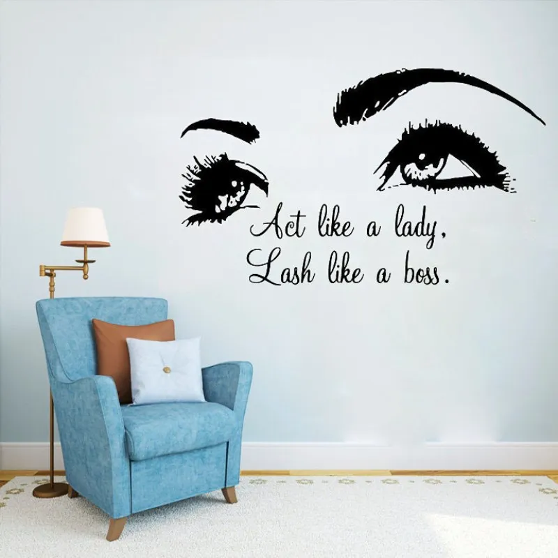YOYOYU Eyes lash Vinyl Wall наклейка с цитатами Beauty Salon Съемная Наклейка Спальня гостиная