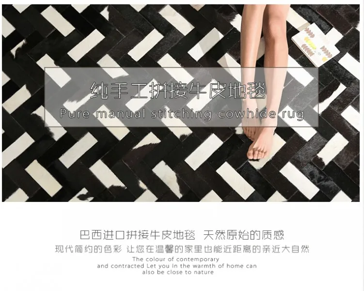 luxury cowhide seamed rug , modern natrual cowskin carpet, black and white mixed living room bedroom decorative ground mat
luxury cowhide seamed rug , modern natrual cowskin carpet, black and white mixed living room bedroom decorative ground mat