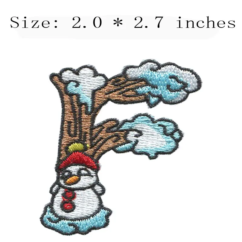 Новый нашивка Snow F для вышивки шрифтов сделай сам шириной 2 0 дюйма показа