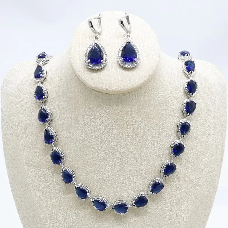 Water Drop 925 Silver Royal Blu Necklace Earrings Set Women Bridal Jewelry Sets e Wedding Gift Box
Water Drop 925 Silver Royal Blu Necklace Earrings Set Women Bridal Jewelry Sets e Wedding Gift Box