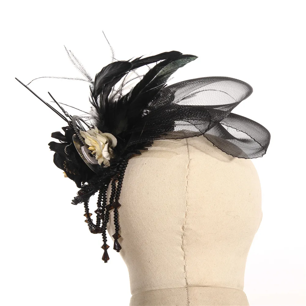 RQ Series Gothic Black Flower Hair Band Women Steampunk Headdress With Feather Mesh Lace Headwear Accessories SP077
RQ Series Gothic Black Flower Hair Band Women Steampunk Headdress With Feather Mesh Lace Headwear Accessories SP077