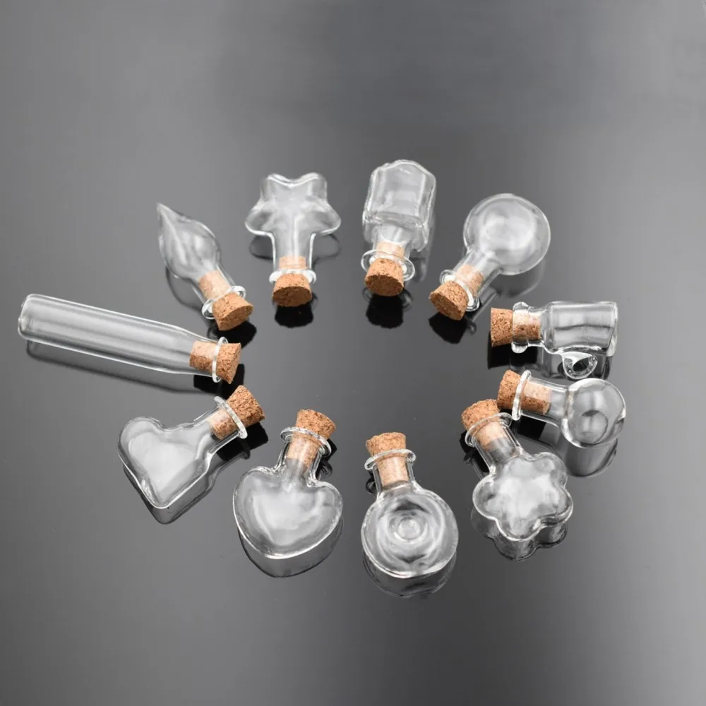 10pieces Heart Star Drop Wish Mini Glass Bottle With Cork Pendant Perfume Essential Oil Vial Cork Bottle Charms Jewelry Making
10pieces Heart Star Drop Wish Mini Glass Bottle With Cork Pendant Perfume Essential Oil Vial Cork Bottle Charms Jewelry Making