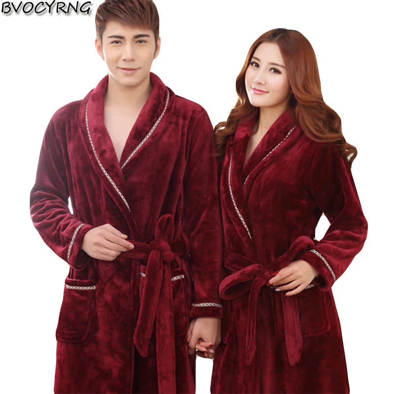 2018 autumn and winter men and women couple models thick nightgown women's home service flannel pajamas men's loose bathrobe
2018 autumn and winter men and women couple models thick nightgown women's home service flannel pajamas men's loose bathrobe
