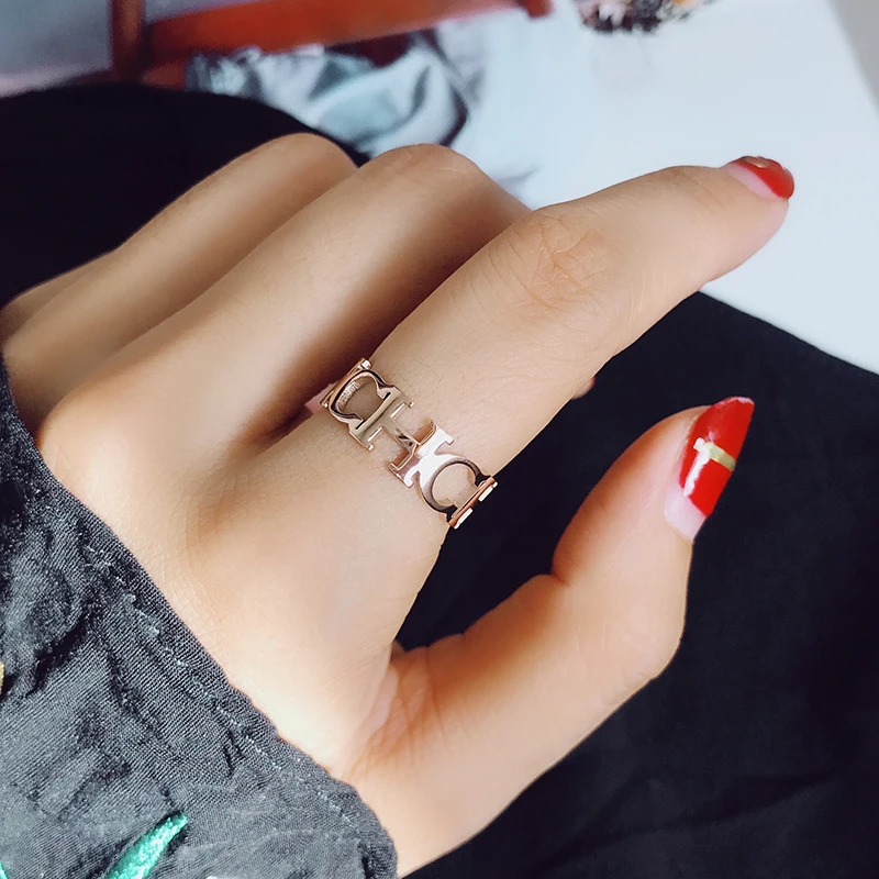 YUN RUO 2018 New Arrival Letters Ring Rose Gold Color Fashion Titanium Steel Jewelry Wedding Birthday Gift Woman Never Fade Chic
YUN RUO 2018 New Arrival Letters Ring Rose Gold Color Fashion Titanium Steel Jewelry Wedding Birthday Gift Woman Never Fade Chic