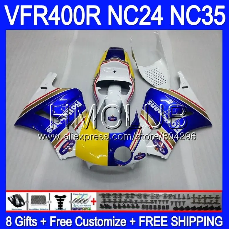 RVF400R для HONDA VFR400 R NC24 V4 VFR400R 87 88 94 95 96 91HM.17 RVF VFR 400 NC35 гоночный! Обтекатель 1987 1988 1994 1995