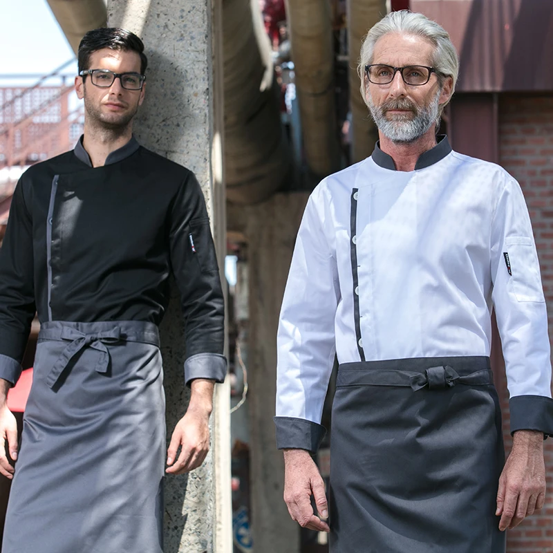 2018 new arrival spring quality long sleeve white black restaurant kitchen work clothes chef cloth and cook uniform for man
2018 new arrival spring quality long sleeve white black restaurant kitchen work clothes chef cloth and cook uniform for man