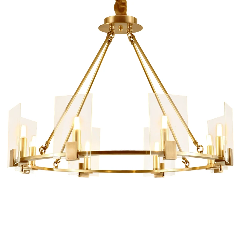 Post modern Foyer light luxury pendant lights square clear glass shade bedroom hotel hall decotation 8 lamp copper droplight
Post modern Foyer light luxury pendant lights square clear glass shade bedroom hotel hall decotation 8 lamp copper droplight