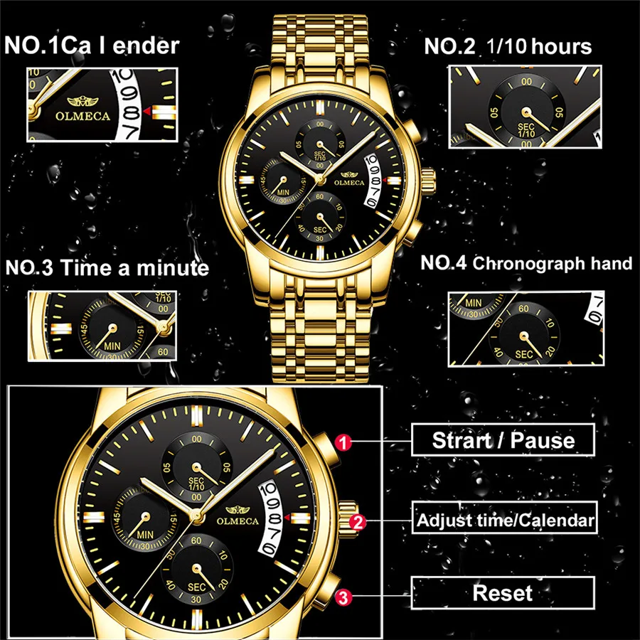 OLMECA Top Luxury Brand Men Watches Chronograph Men Sports Watches Waterproof Full Steel Men Quartz Watch Relogio Masculino 2019
OLMECA Top Luxury Brand Men Watches Chronograph Men Sports Watches Waterproof Full Steel Men Quartz Watch Relogio Masculino 2019