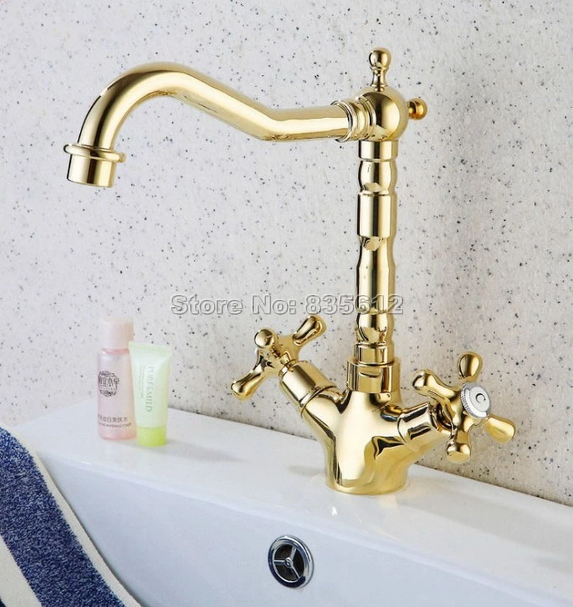 Luxury Gold Color Brass Bathroom Basin Mixer Tap Swivel Spout Faucet Deck Mounted Dual Handle Wsf096 
Luxury Gold Color Brass Bathroom Basin Mixer Tap Swivel Spout Faucet Deck Mounted Dual Handle Wsf096