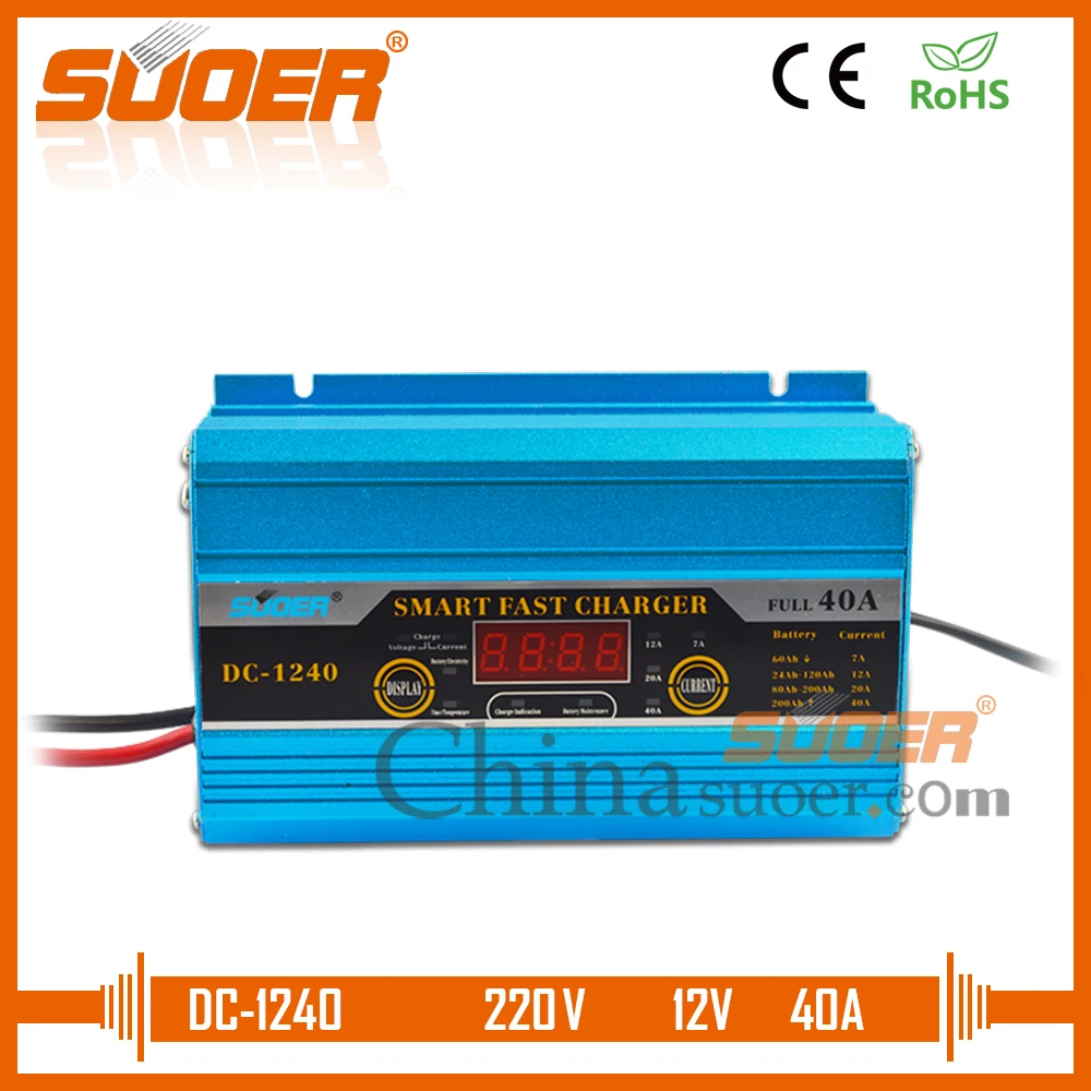 Suoer Fast Charger Battery Charger 12V 40A Auto Battery Charger With Digital Display (DC-1240A)
Suoer Fast Charger Battery Charger 12V 40A Auto Battery Charger With Digital Display (DC-1240A)