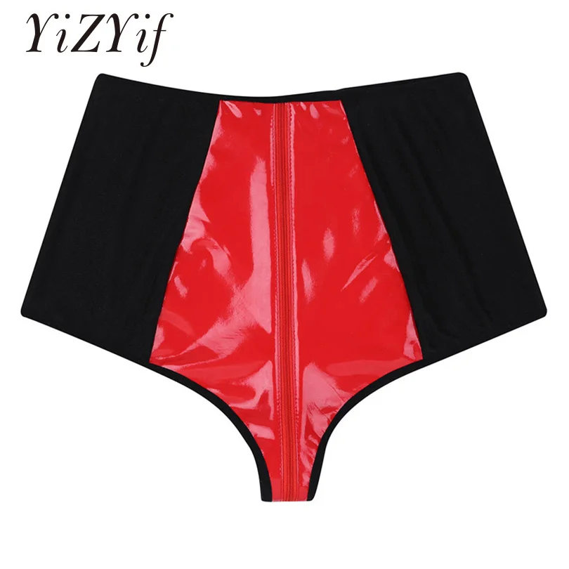 Women Shiny PVC crotchless panties Open crotch Underwear Wetlook Faux Leather booty shorts Zipper Crotch fetish lingerie femme
Women Shiny PVC crotchless panties Open crotch Underwear Wetlook Faux Leather booty shorts Zipper Crotch fetish lingerie femme