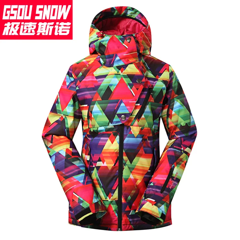 Женская ветрозащитная водонепроницаемая зимняя горнолыжная куртка GSOU SNOW горные