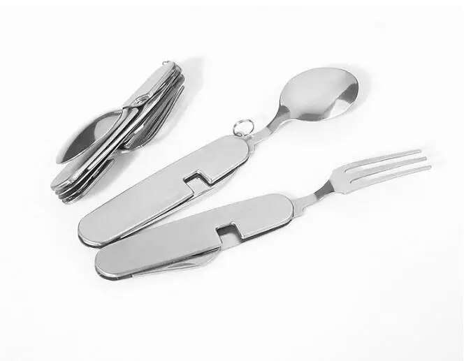 1PC 4 in 1 Outdoor Camping Equipment Folding Cutlery Stainless Steel Cookware Foldable Knife Fork Spoon Bottle Opener KX 235
1PC 4 in 1 Outdoor Camping Equipment Folding Cutlery Stainless Steel Cookware Foldable Knife Fork Spoon Bottle Opener KX 235