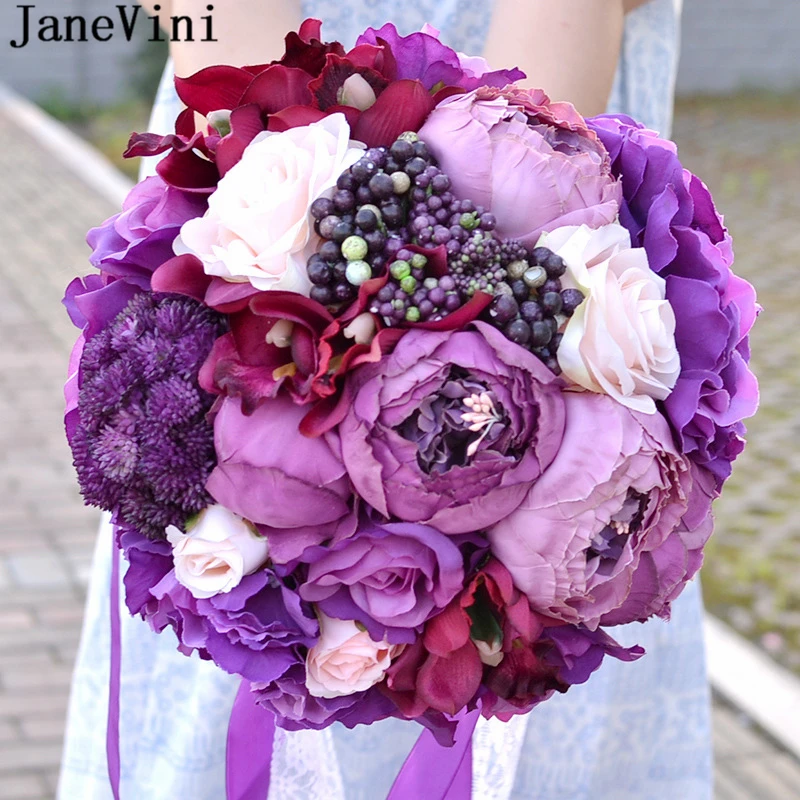 JaneVini 2018 Romantic Purple Bridal Bouquets with Lace Handle Artificial Silk Rose Wedding Flowers Bride Accessories Ramo Novia
JaneVini 2018 Romantic Purple Bridal Bouquets with Lace Handle Artificial Silk Rose Wedding Flowers Bride Accessories Ramo Novia