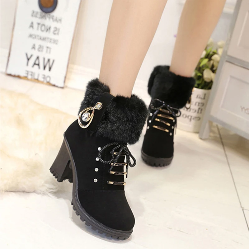 Fur Ankle Winter Boots 8cm High Heels Women Fashion Martin Boots Platform Black Coffee Block Heels Female Shoes Lace Up Pumps
Fur Ankle Winter Boots 8cm High Heels Women Fashion Martin Boots Platform Black Coffee Block Heels Female Shoes Lace Up Pumps