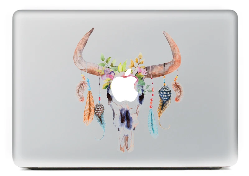 Виниловая наклейка с головой индийского оленя стикер для ноутбука macbook Pro Air 13