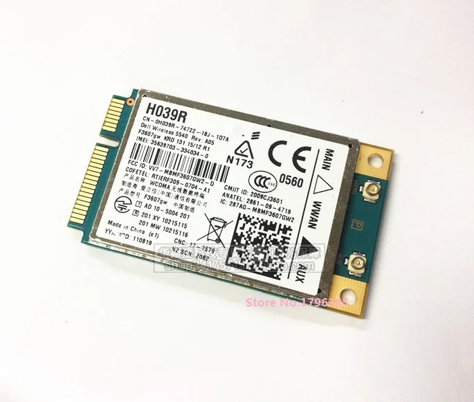 Новинка разблокированная ДЛЯ Ericsson F3607GW 3G GPS WWAN беспроводная Wi-Fi Pci-e карта для DELL E6400 E6500 E6510 E4200 5540
Новинка разблокированная ДЛЯ Ericsson F3607GW 3G GPS WWAN беспроводная Wi-Fi Pci-e карта для DELL E6400 E6500 E6510 E4200 5540