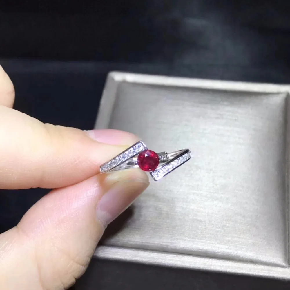 Uloveido натуральный рубин кольцо для свадьбы 925 пробы серебро 4*4 мм