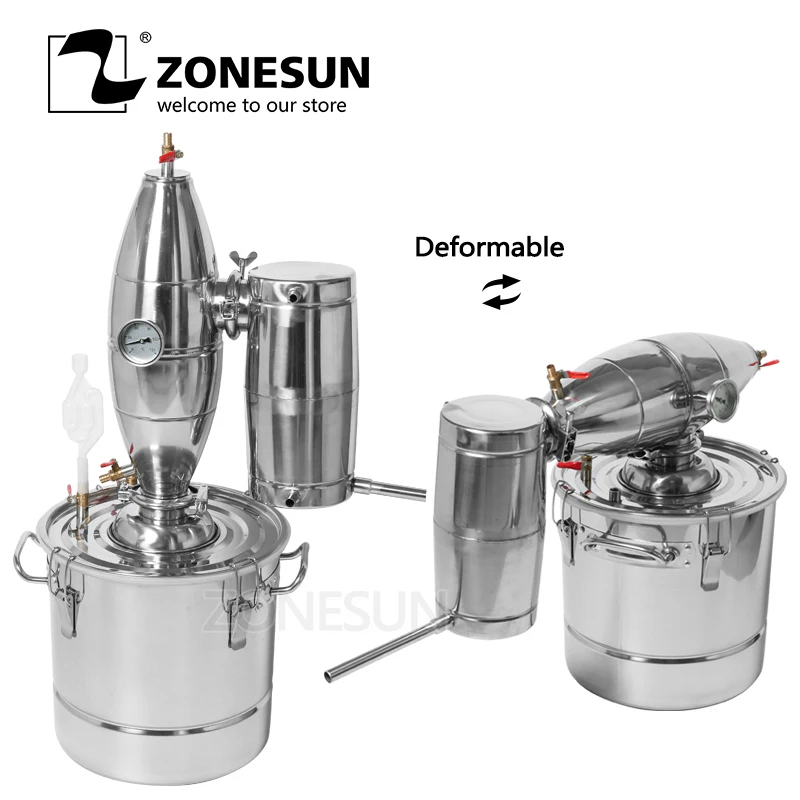 ZONESUN 20 30 50 70 л винный дистиллятор оборудование для пивоварения бойлер из