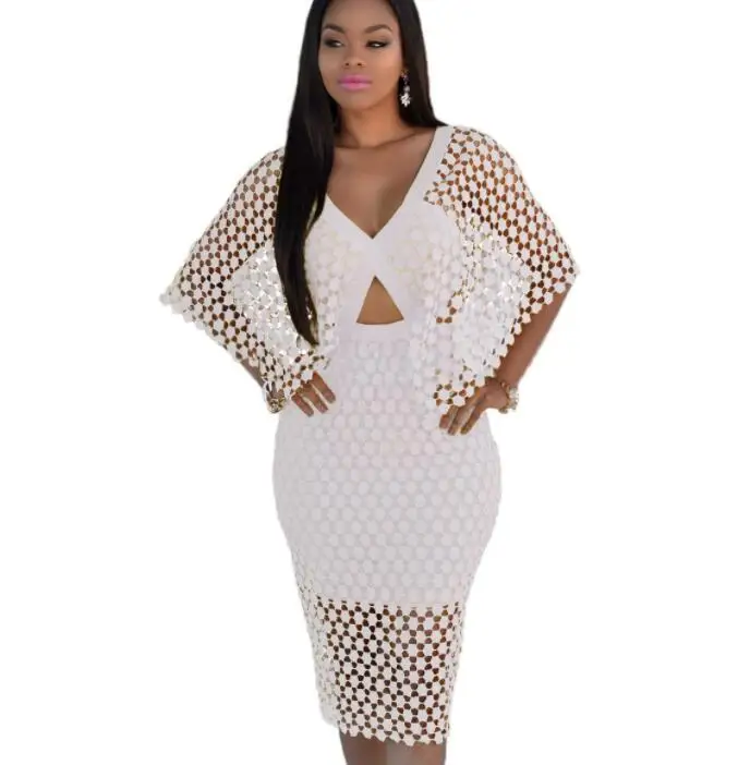Women Dress Casual High Quality V Neck Sexy nightclub Pencil Knee Length Dress lace Cloak Batwing sleeves Party Dresses
Women Dress Casual High Quality V Neck Sexy nightclub Pencil Knee Length Dress lace Cloak Batwing sleeves Party Dresses