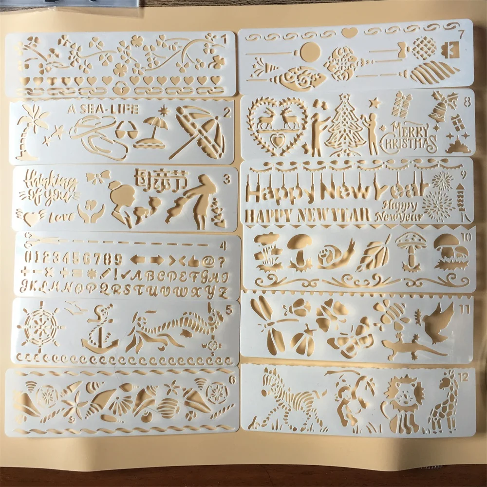 12Pcs 20x5.8cm Mother's Day DIY Layering Stencils Painting Scrapbook Coloring Embossing Album Decorative Paper Template
12Pcs 20x5.8cm Mother's Day DIY Layering Stencils Painting Scrapbook Coloring Embossing Album Decorative Paper Template