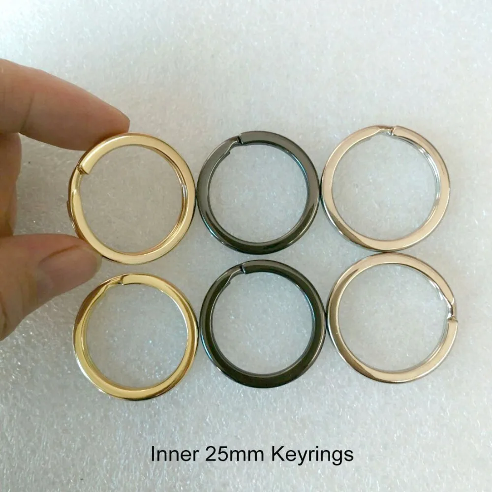 

50pcs/lot 1inch 25mm metal flat Iron Round split KeyRing Key Holder,Metal Keychain Accessories gold/black nickle /shinny nickle