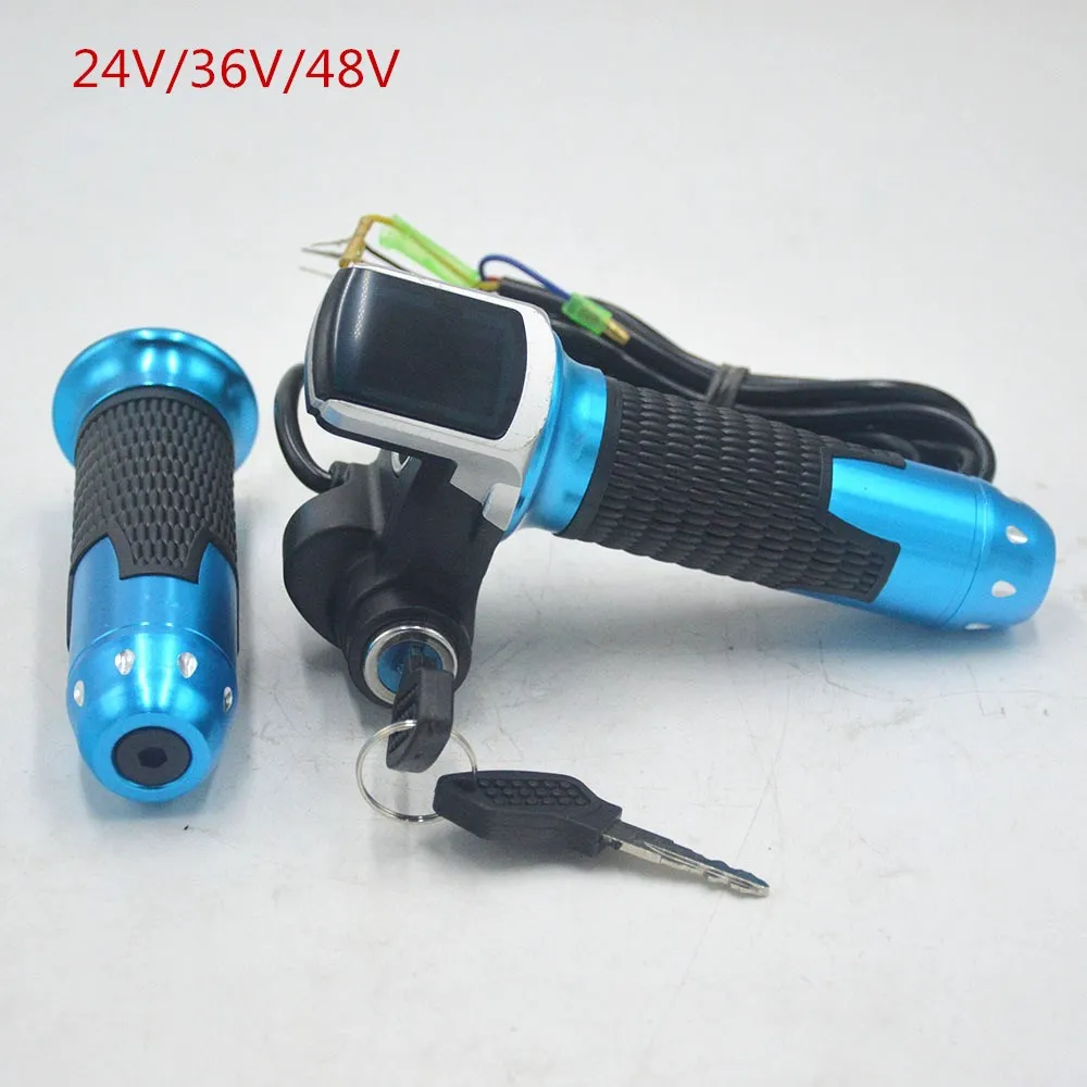 24V 36V 48V e bike twist throttle accelerator with LCD battery Indicator/ON-OFF Key Lock for electric bicycle/scooter
24V 36V 48V e bike twist throttle accelerator with LCD battery Indicator/ON-OFF Key Lock for electric bicycle/scooter