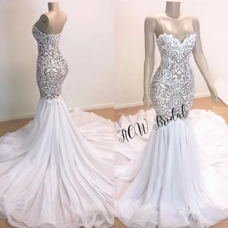 Gorgeous Mermaid Lace Wedding Dress Sexy New Arrival Sweetheart Spaghetti Strap Sweep Train Unique Arabic Bridal Dresses Cheap
Gorgeous Mermaid Lace Wedding Dress Sexy New Arrival Sweetheart Spaghetti Strap Sweep Train Unique Arabic Bridal Dresses Cheap